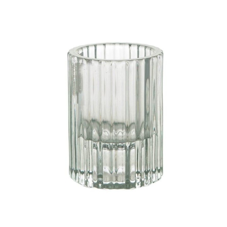 Glass Candle Holder Clear Dual - Candle Holders