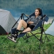 CostwayOversized Hammock Camping Chair with Footrest and Cup Holder-Blue CostwayOversized Hammock Camping Chair with Footrest and Cup Holder-Blue
