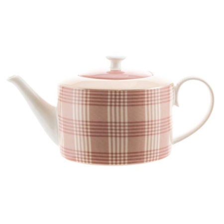 TEAPOT New Bone Beige Plaid with Gold Rim 1.2L - Tea Sets