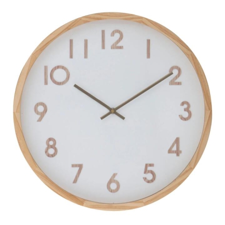 Wall Clock Leonard Natural & White - Clocks