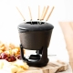 Fondue Set White Ceramic and Acacia Wood - Fondue Sets