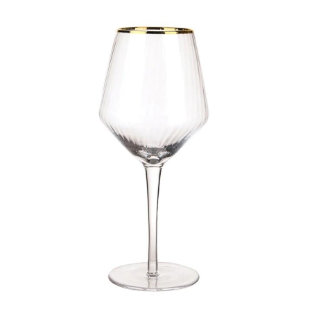 Optic Wine Glass with Gold Rim - Wine Glasses