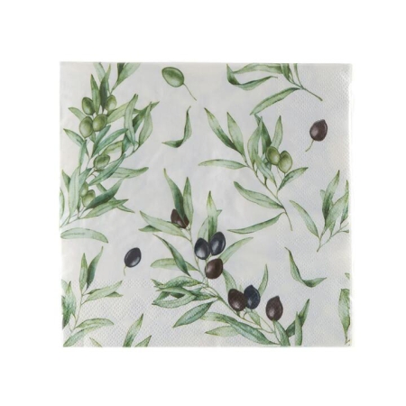 Dark Olive Branch Paper Napkin Pack - Napkins