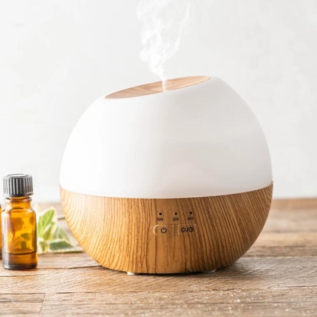 Karma Living Rechargeable White & Wood Grain Ultrasonic Diffuser - Diffusers