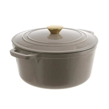 Mushroom Round 25.5cm 4.6L Cast Iron Casserole Pot - Pots
