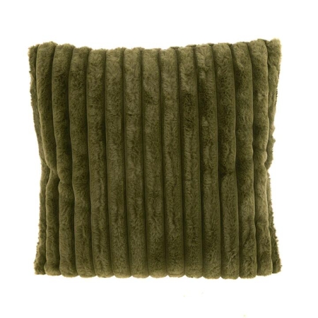 Cushion Rib Faux Fur Olive Green 50cm - Cushions