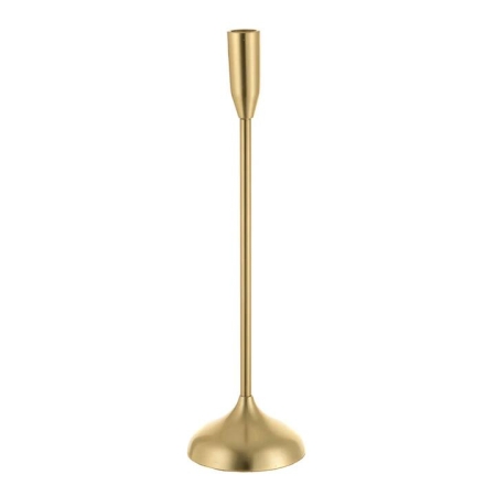 Brushed Gold Taper Metal Candle Holder 40cm - Candle Holders
