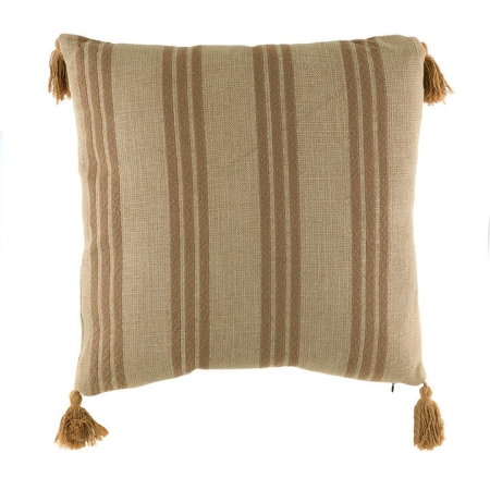 Cushion Jacquard Florals with Camel Tassels - Cushions