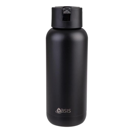 Oasis Ceramic Bottle Black - Water Bottles