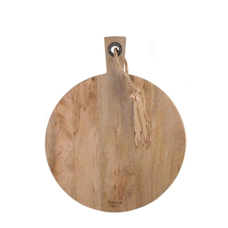 Mango Wood Round Board with Handle 45x36x3cm - Boards