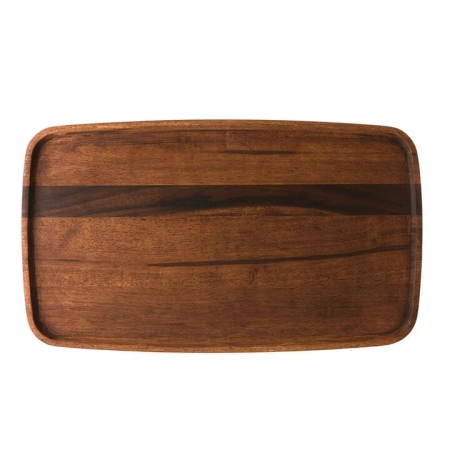 Dark Brown Acacia Wood Rectangle Tray 58x34cm - Trays