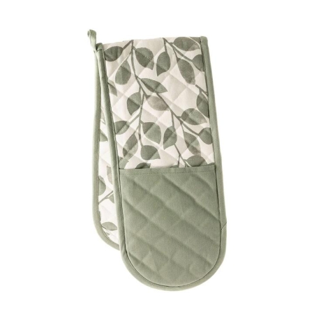 Leaves Print Double Oven Mitt Green 18x90cm - Mitts