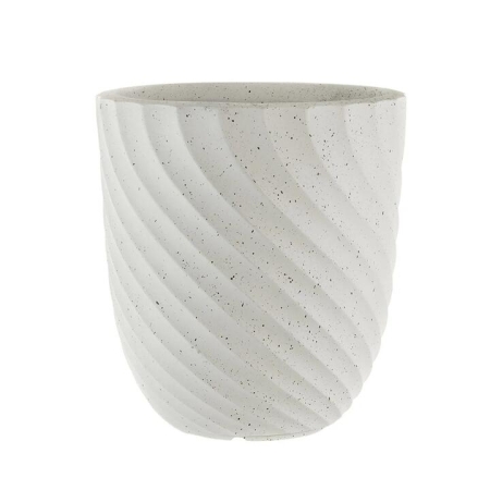 White Speckled Swirl Planter - Planters