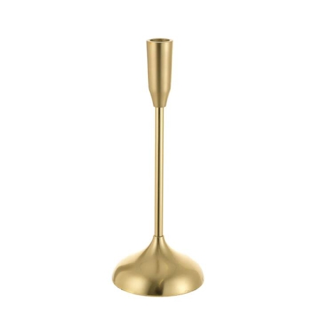 Brushed Gold Taper Metal Candle Holder 30cm - Candle Holders