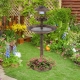 Costway3-in-1 Outdoor Solar Lighted Bird Bath with Flower Planter Base-Bronze Costway3-in-1 Outdoor Solar Lighted Bird Bath with Flower Planter Base-Bronze