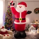 Costway2.4M Inflatable Santa Claus Holding Crutch Lollipop with 2 Built-in LED Lights and Powerful Blowe