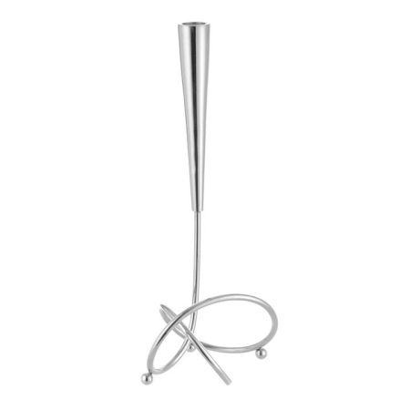 Nickel Loop Taper Metal Candle Holder 31cm - Candle Holders