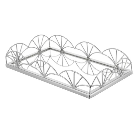 Mirror Base Tray Rectangle Nickel 35cm - Trays