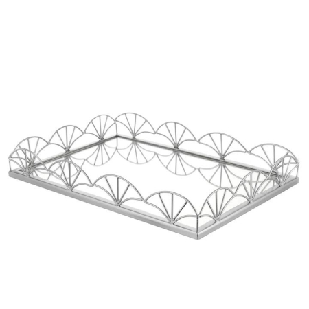 Mirror Base Tray Rectangle Nickel 45cm - Trays