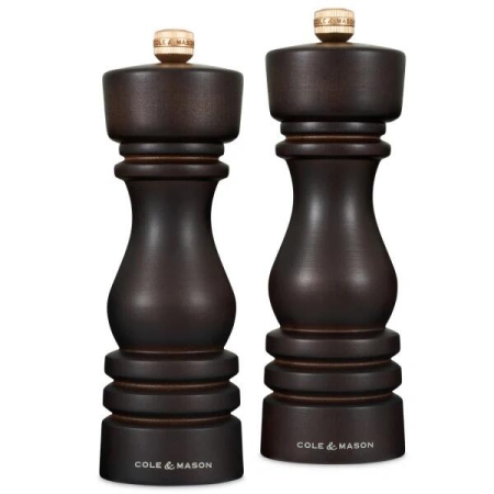 Cole & Mason London Salt & Pepper Mill Set/2 Chocolate Wood 18cm - Salt & Pepper Mill
