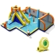 CostwaySoccer-Themed Inflatable Water Slide with Splash Pool (with 680W Blower)