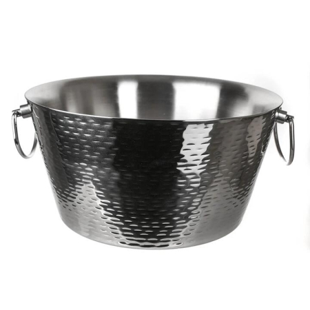 Hammered Double Wall Stainless Steel Party Tub 39cm - Tubs