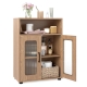 CostwayBathroom Cabinet with 2 Doors and 3-Level Adjustable Shelf-Black - Bathroom Storage