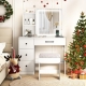 Costway2-in-1 Baby Standing Tower with 3 water-based pens and Adjustable Footstep-Natural - Baby & Kids > Toddler & Kids Furniture