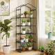 CostwayPortable Plant Grow House with 5 Tier Shelves and PE Cover-White