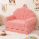 Costway2-in-1 Kids Flip Out Sofa with Soft Fabric Cover for Playroom-Pink