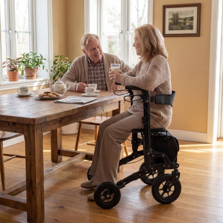 CostwayRollator Walker for Seniors Folding Rolling Walker with Seat and Mesh. - Health & Beauty > Health Care > Walkers & Rollators