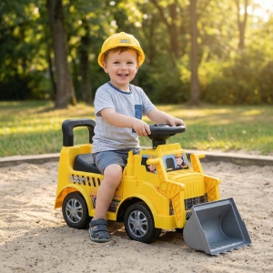 Costway2-in-1 Ride on Excavator with Detachable Trailer Kids Digging Bulldozer with Shovel Costway2-in-1 Ride on Excavator with Detachable Trailer Kids Digging Bulldozer with Shovel