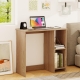 CostwayHome Office Computer Desk with 2 Compartments for Small Space-Natural