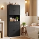 Costway171.5 CM Tall Bathroom Cabinet Freestanding Storage Cabinet with 4 Doors and 1. - Bathroom Storage