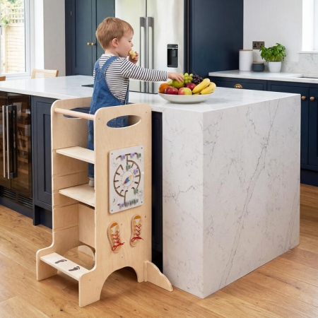 CostwayMultifunctional Kids Step Stool with 3 Adjustable Heights and Removable Chalkboard - Baby & Kids > Toddler & Kids Furniture