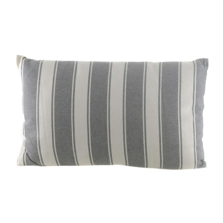 Grey Stripe Rectangle 50x30cm Linen/Viscose Cushion - Cushions