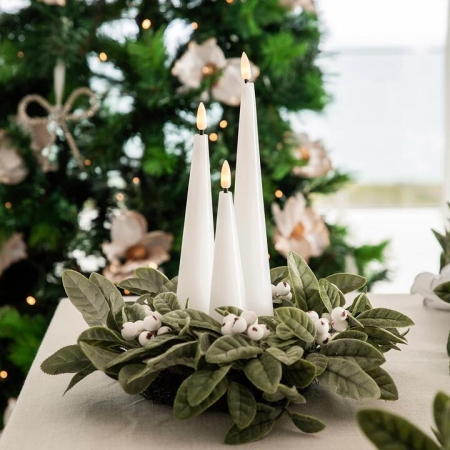 Candle Cone Flameless LED White Set/3 Small, Medium & Large - Candles