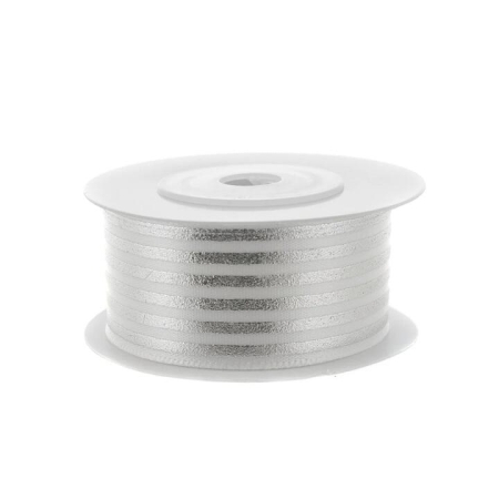 Ribbon Silver & White 5m - Ribbons