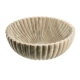 Beige Ribbed Round 23x15cm Marble Pedestal Bowl - Bowls
