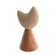 Acacia Wood & Fiber Stone Oval Ornament - Ornaments