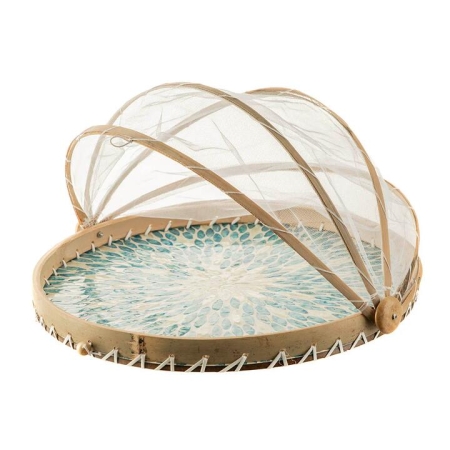 Reef Blue Aqua Capiz Food Cover 40cm - Food Covers