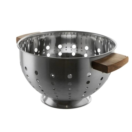 Stainless Steel Colander with Wood Handles - Colanders