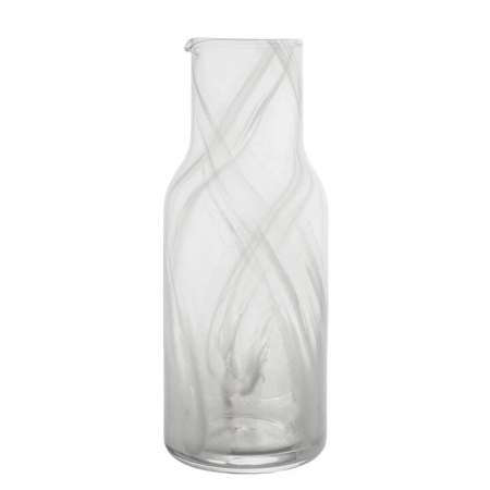 White Glass Pitcher with Swirl Pattern - Pitchers