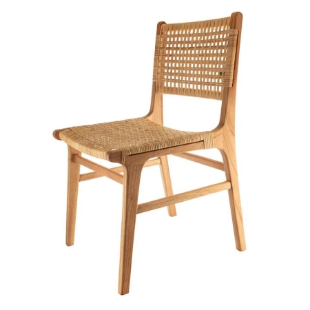 Ramadu Wood & Rattan 87x51x56cm Chair - Chairs