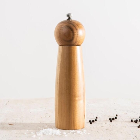 Curve Teak Wood 21.5cm Salt & Pepper Mill - Salt & Pepper Mill
