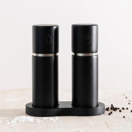 Atlas Black Set 2 18x16cm Salt & Pepper Mill - Salt & Pepper Mill