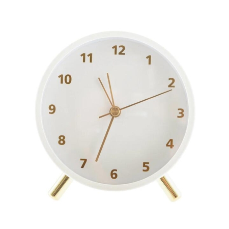 White & Gold Table Alarm Clock - Clocks