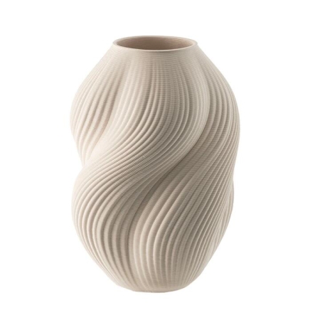 Wave 3D Printed 16x16x27cm Ceramic Vase - Vases