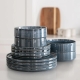 Ink Linear 6 pc Stoneware Mug Set - Mugs