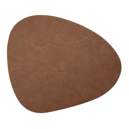 Brown Pebble Shape 37x44cm PU Faux Leather Placemat - Placemats & Coasters
